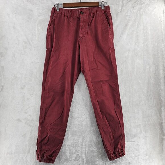 Bear Bottom Pants Mens Medium Red Chino Jogger Elastic Waist‎ Khakis Casual - Picture 1 of 8